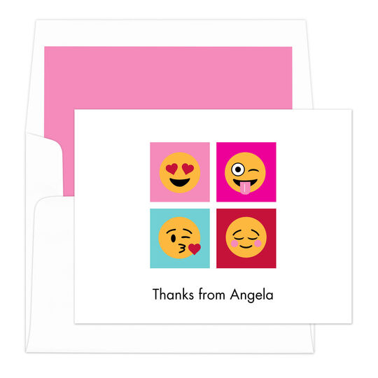 Pink Warhol Emoji Folded Note Cards